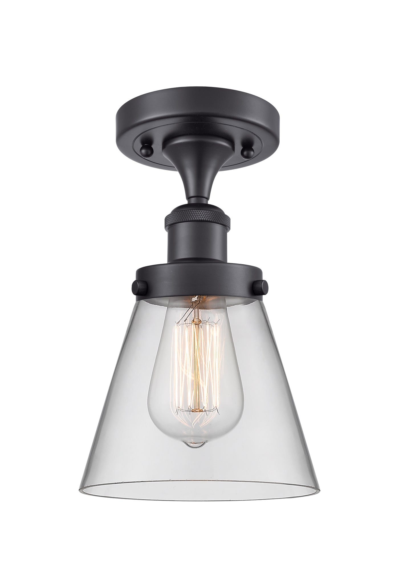 Edison Semi-Flush Mount Brushed Satin Nickel