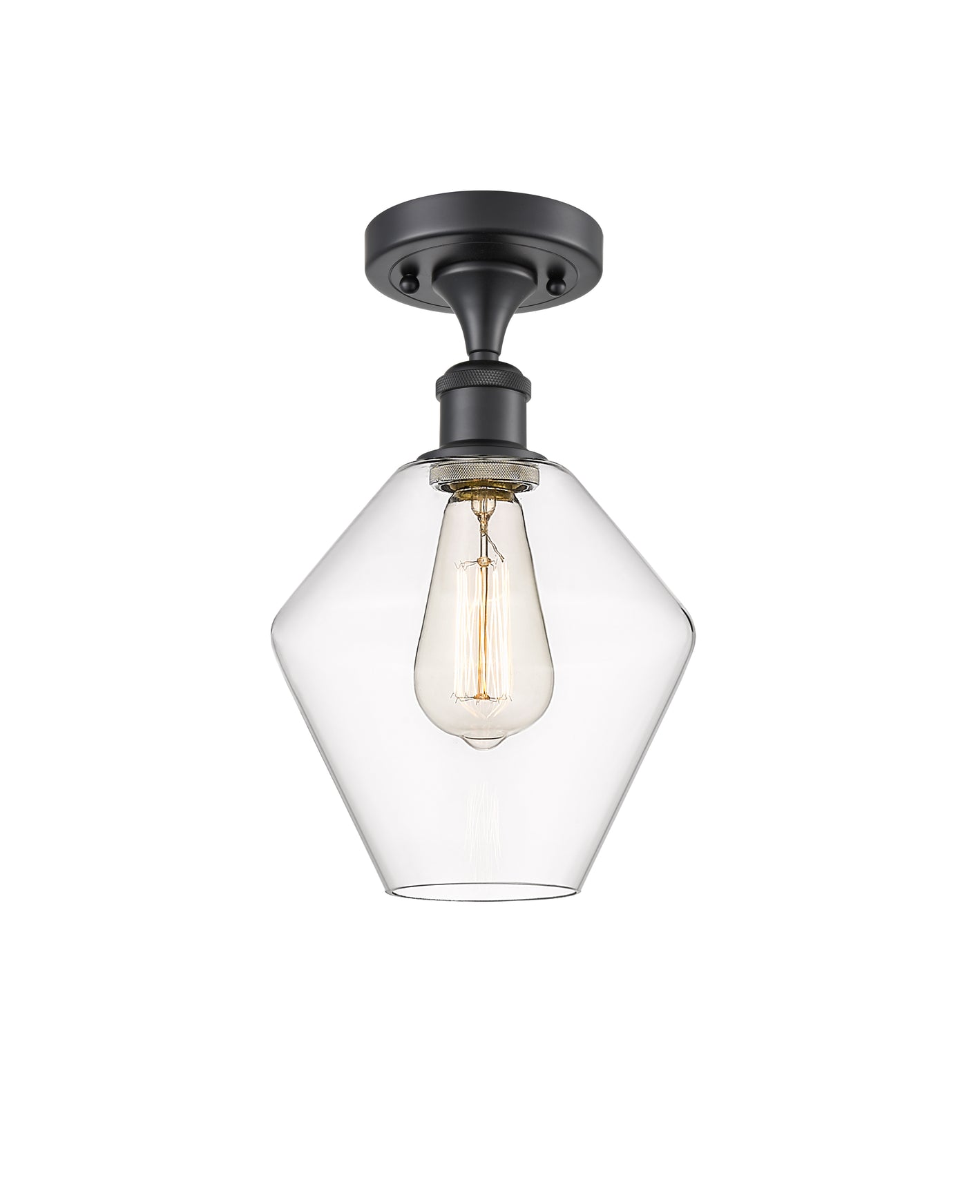 Edison Semi-Flush Mount Brushed Satin Nickel