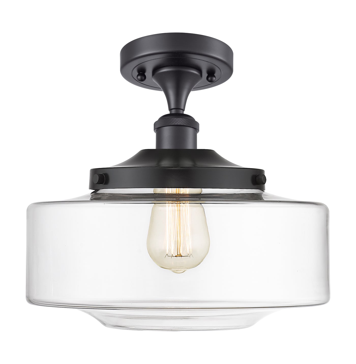 Edison Semi-Flush Mount Brushed Satin Nickel