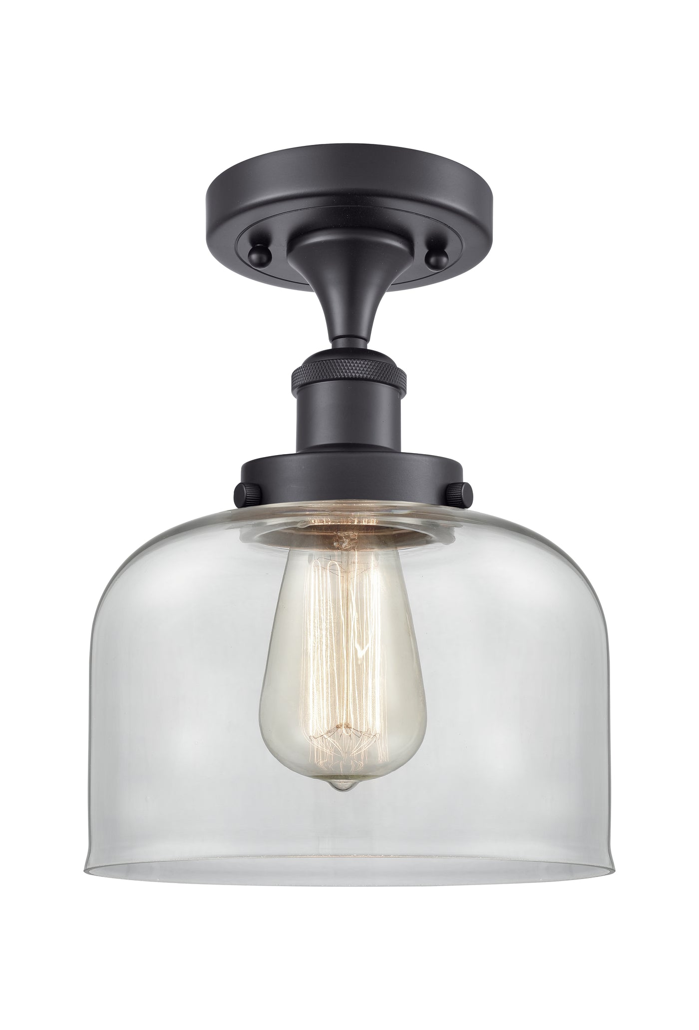 Edison Semi-Flush Mount Brushed Nickel Finish