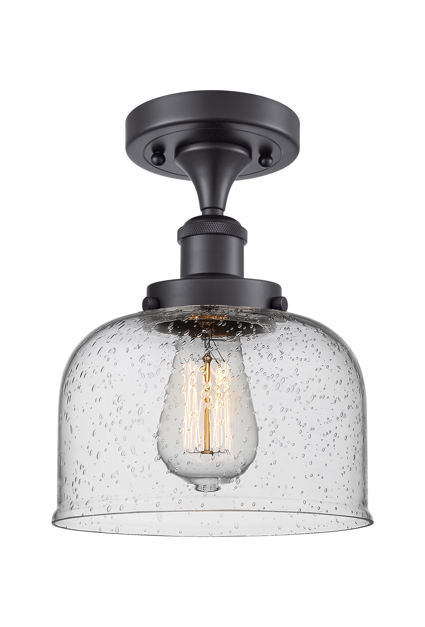 Edison Semi-Flush Mount Brushed Nickel Finish