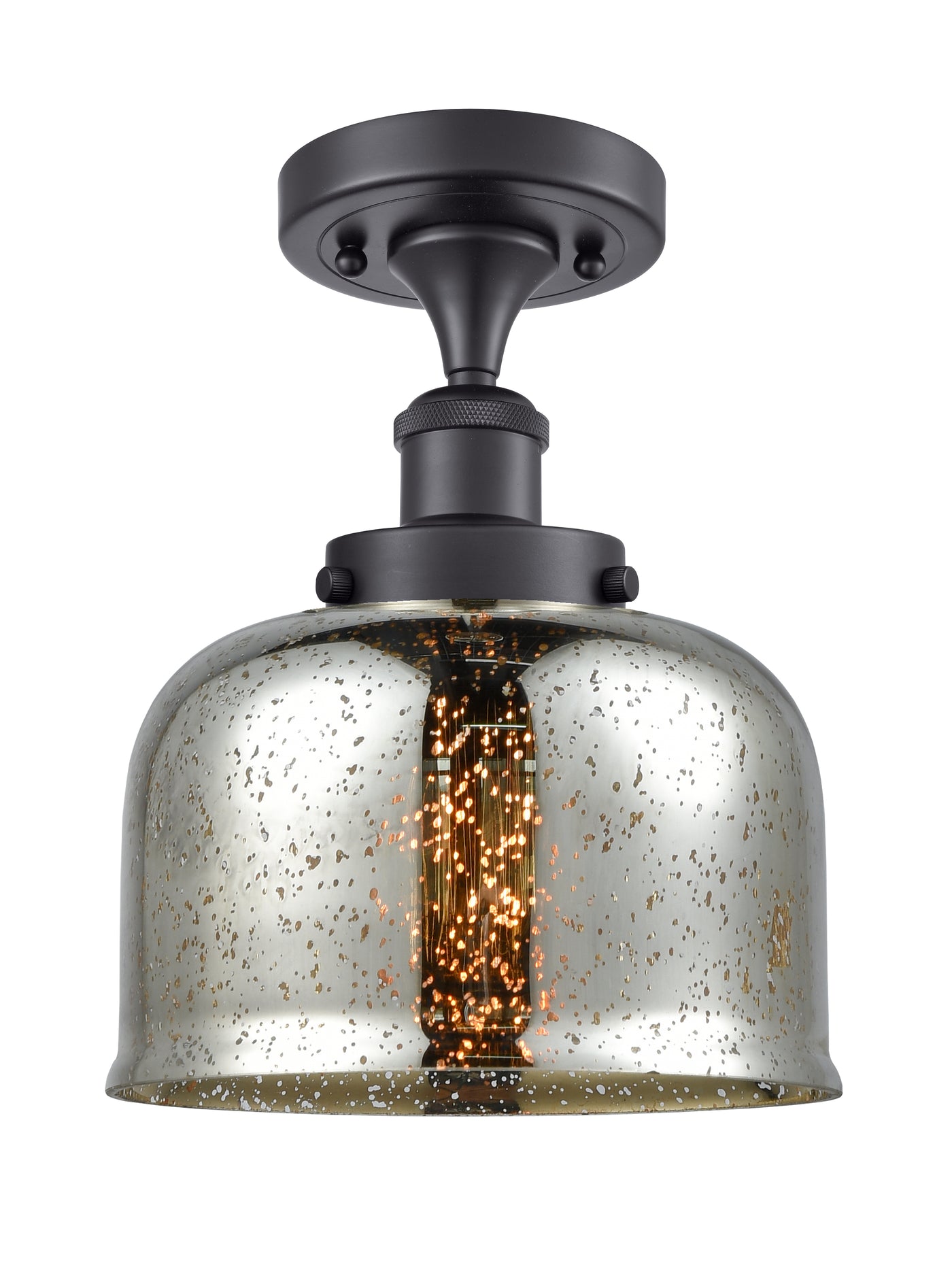 Edison Semi-Flush Mount Brushed Nickel Finish