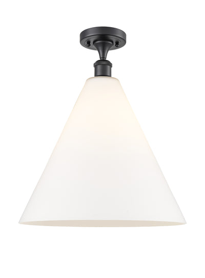 Berkshire Glass 16-Inch 1-Light Semi-Flush Mount 19-Inch High