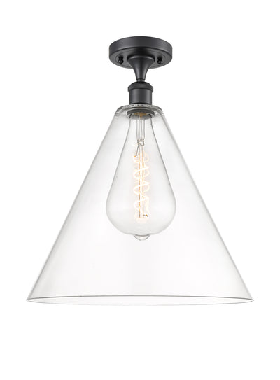 Berkshire Glass 16-Inch 1-Light Semi-Flush Mount 19-Inch High