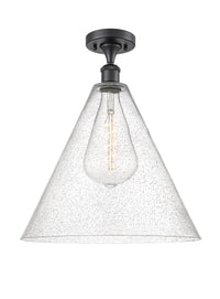 Edison Semi-Flush Mount Brushed Satin Nickel