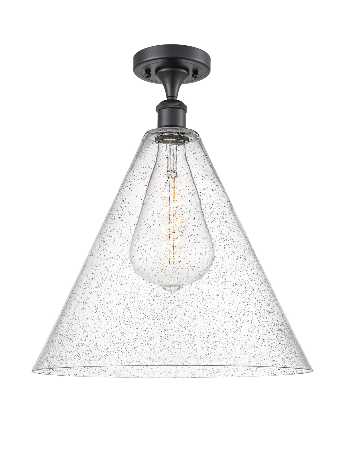 Berkshire Glass 16-Inch 1-Light Semi-Flush Mount 19-Inch High