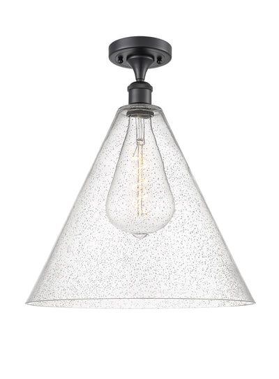 Berkshire Glass 16-Inch 1-Light Semi-Flush Mount 19-Inch High