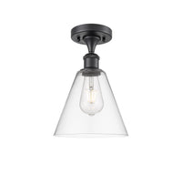 Edison Semi-Flush Mount Brushed Satin Nickel