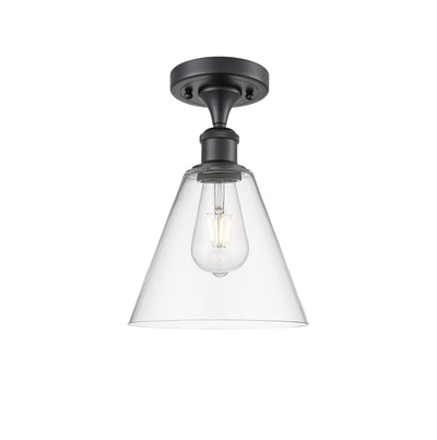 Berkshire Glass 8-Inch 1-Light Semi-Flush Mount 12-Inch High