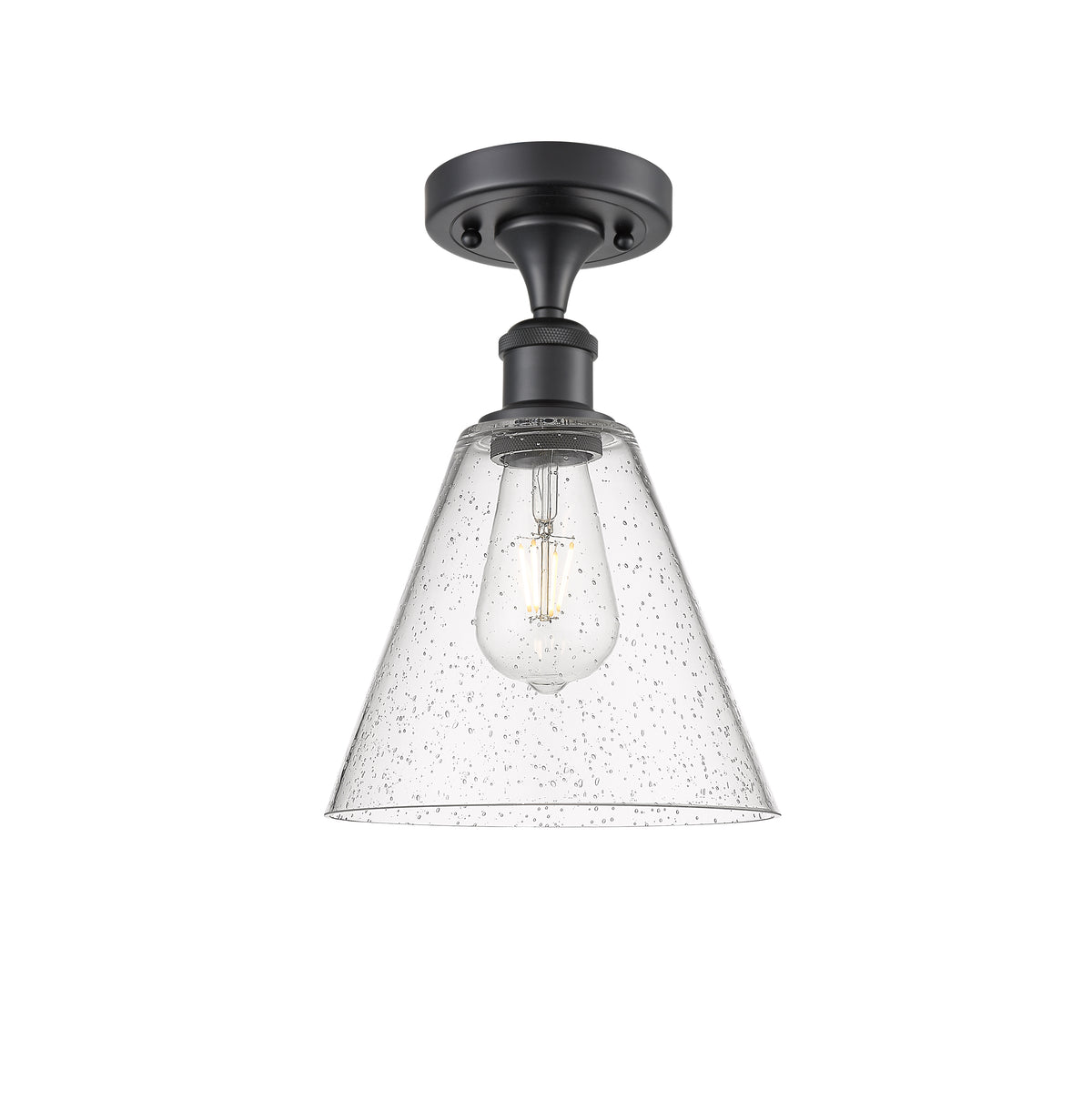 Berkshire Glass 8-Inch 1-Light Semi-Flush Mount 12-Inch High
