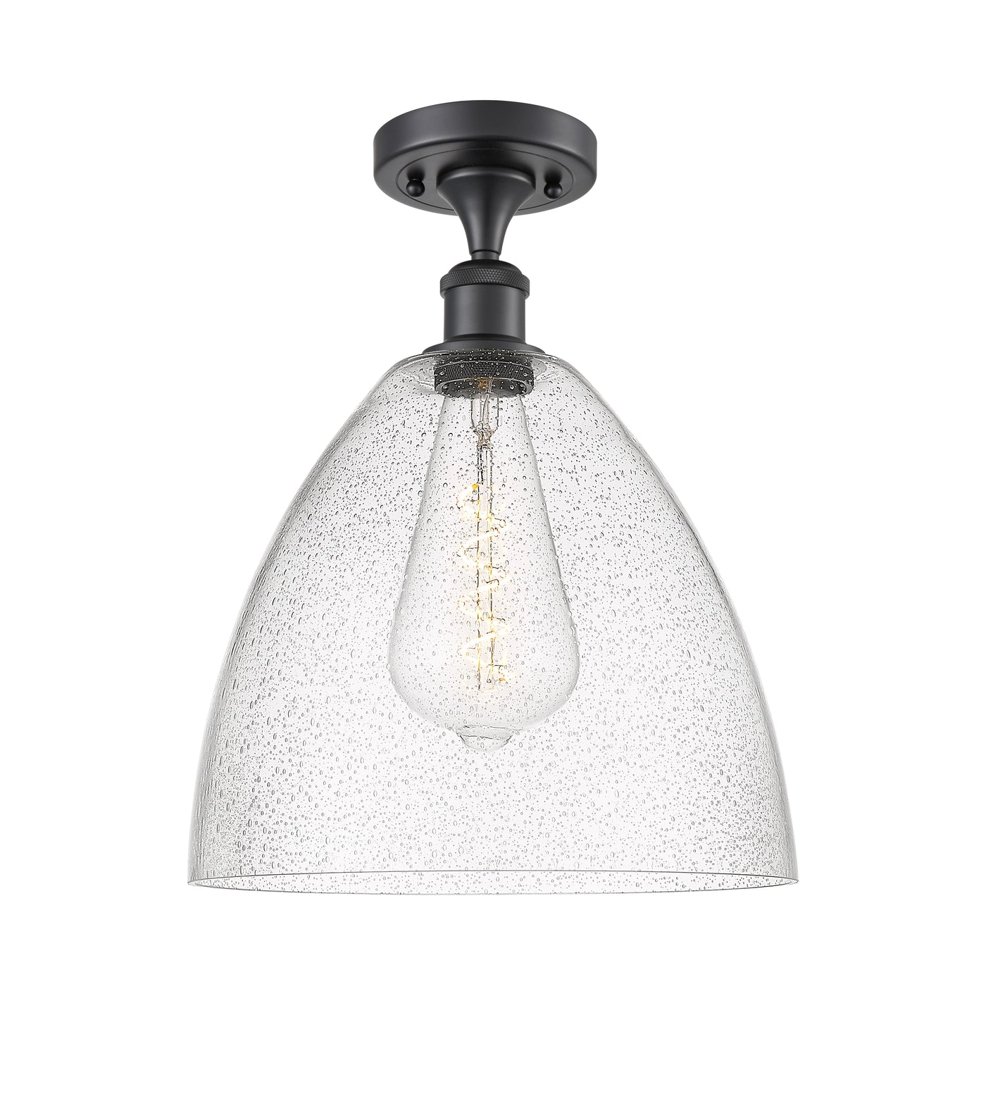 Edison Semi-Flush Mount Satin Nickel 8 Inch