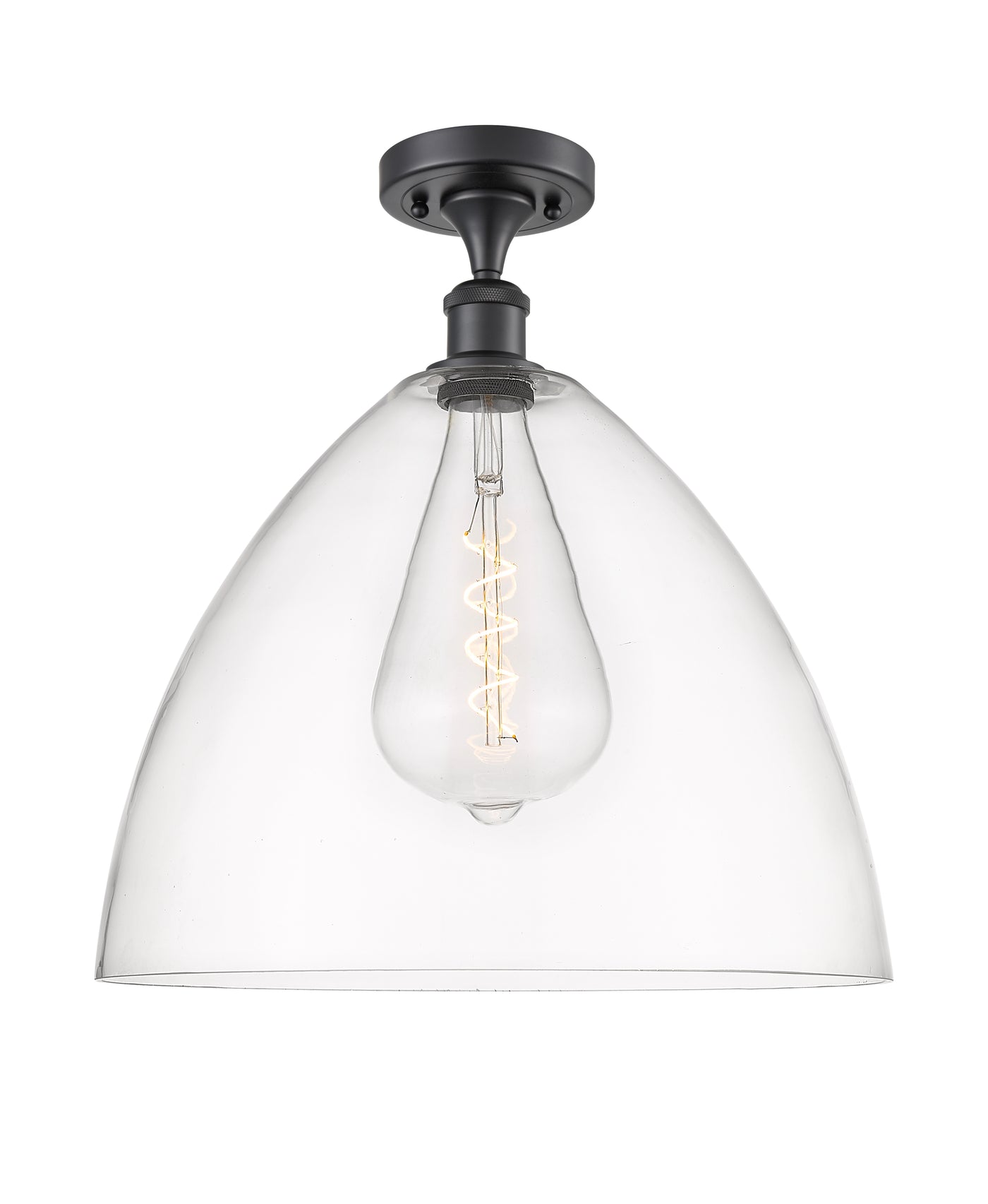 Edison Semi-Flush Mount Brushed Satin Nickel