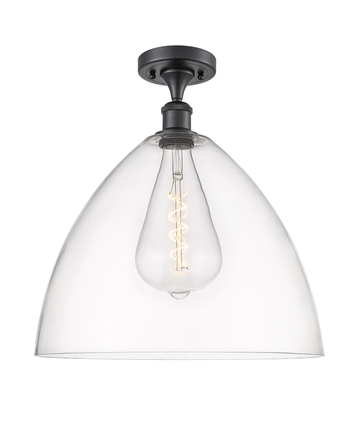 Bristol 16-Inch 1-Light Semi-Flush Mount Dome Shade 17.375-Inch High