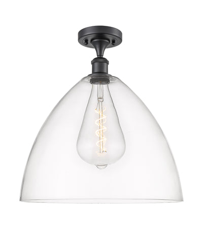 Bristol 16-Inch 1-Light Semi-Flush Mount Dome Shade 17.375-Inch High