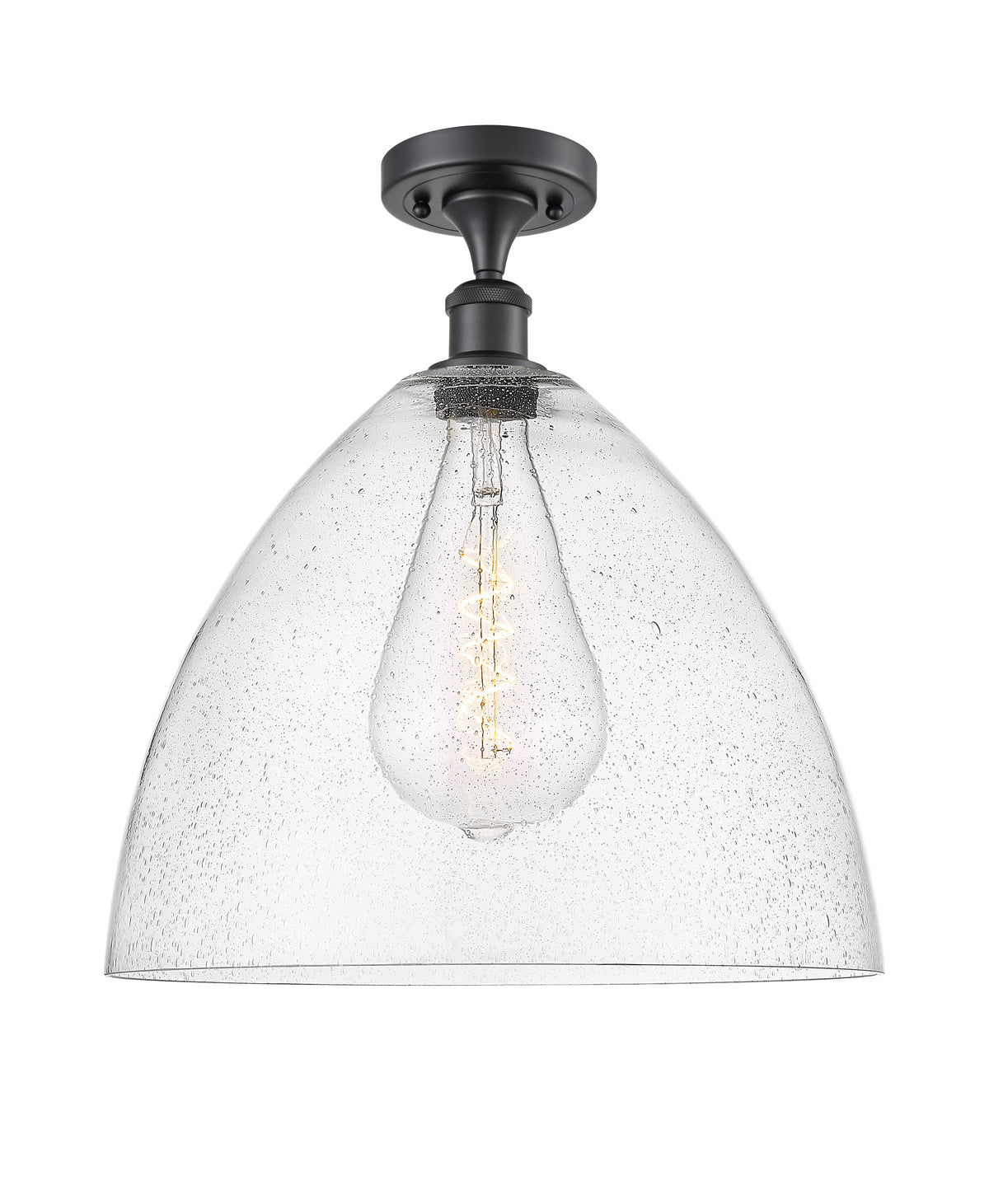 Bristol 16-Inch 1-Light Semi-Flush Mount Dome Shade 17.375-Inch High