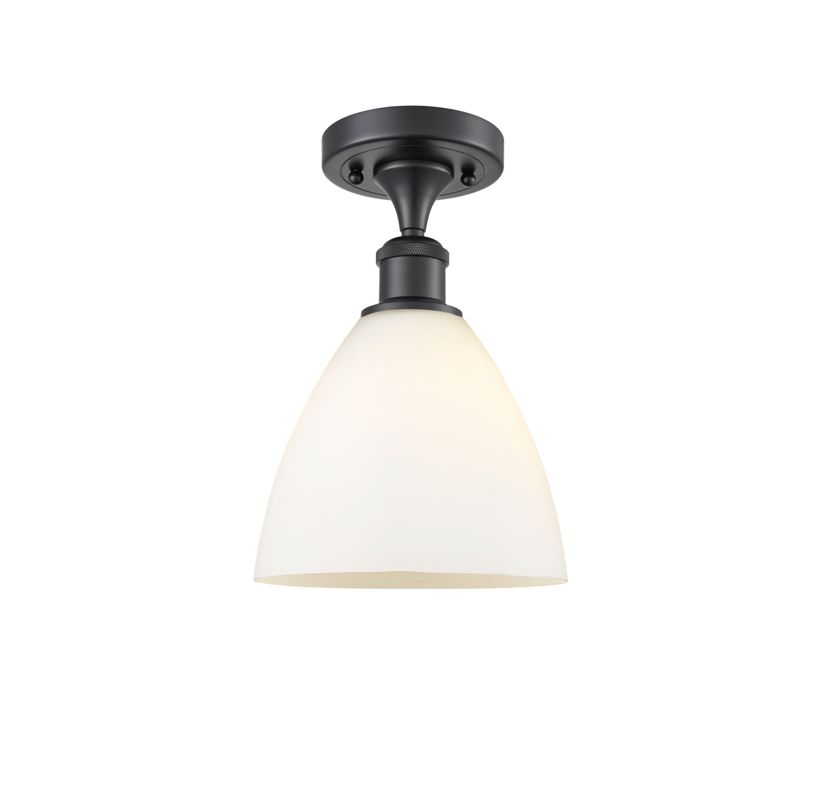 Bristol 8-Inch 1-Light Semi-Flush Mount Dome Shade 11.5-Inch High