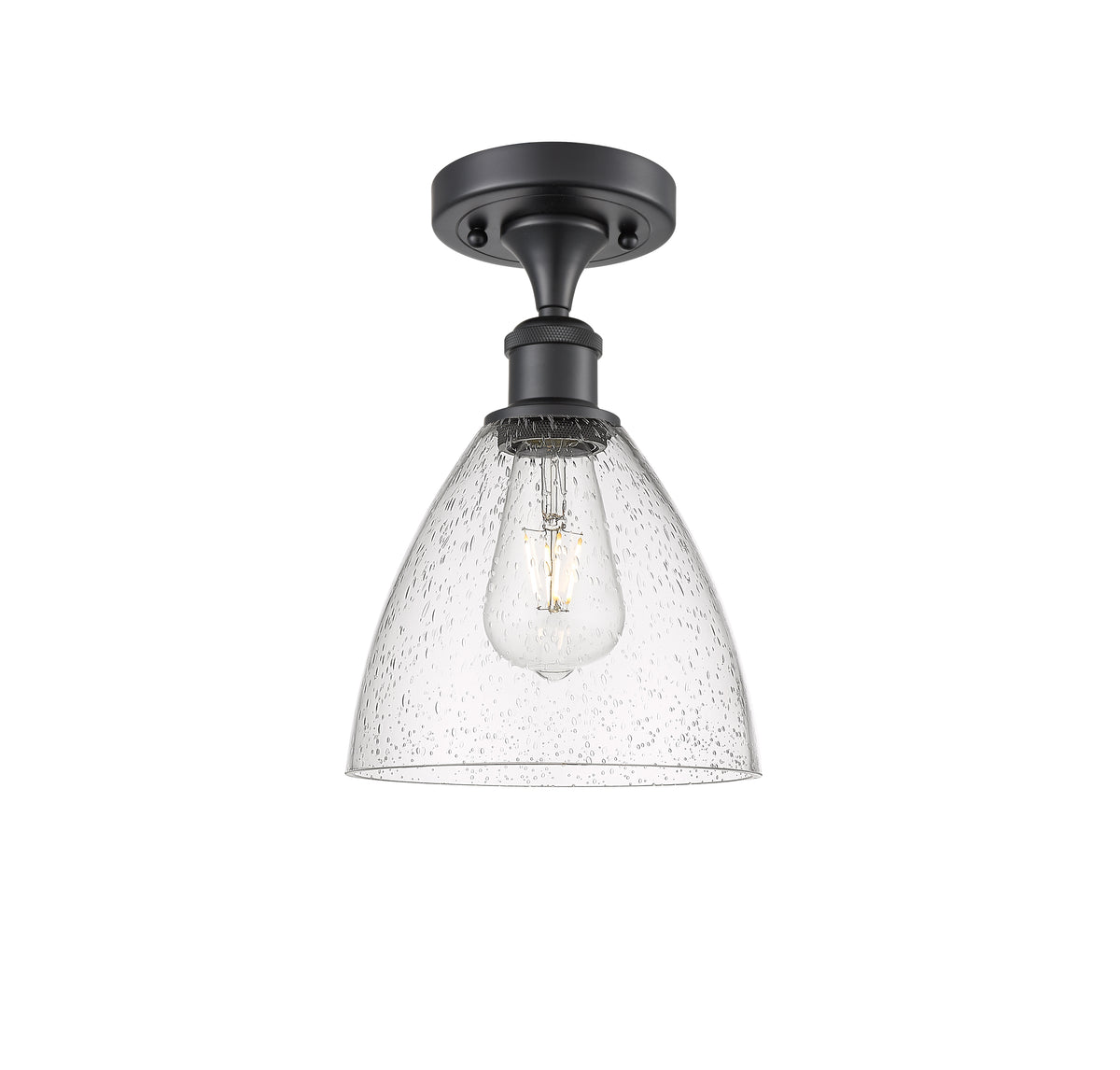 Bristol 8-Inch 1-Light Semi-Flush Mount Dome Shade 11.5-Inch High