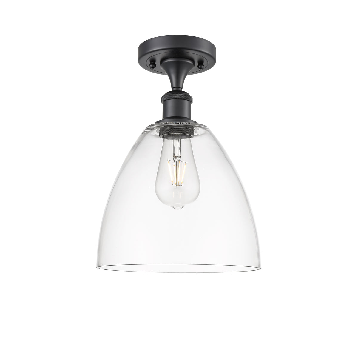 Bristol 9-Inch 1-Light Semi-Flush Mount Dome Shade 13.125-Inch High