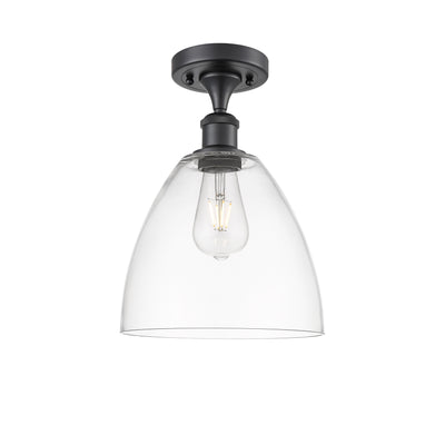 Bristol 9-Inch 1-Light Semi-Flush Mount Dome Shade 13.125-Inch High