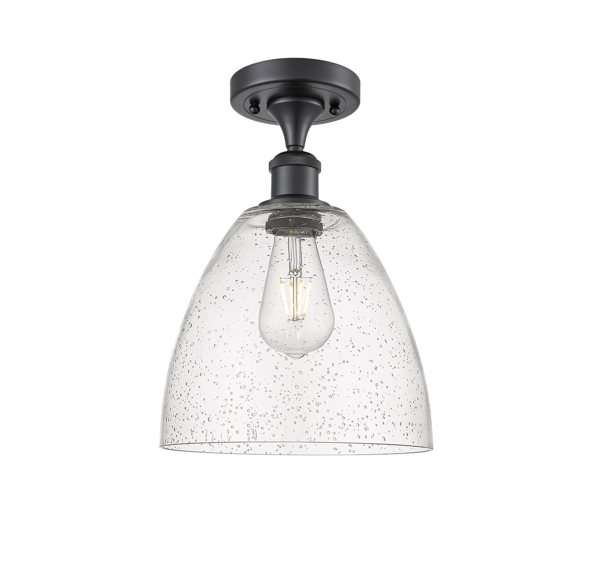 Bristol 9-Inch 1-Light Semi-Flush Mount Dome Shade 13.125-Inch High