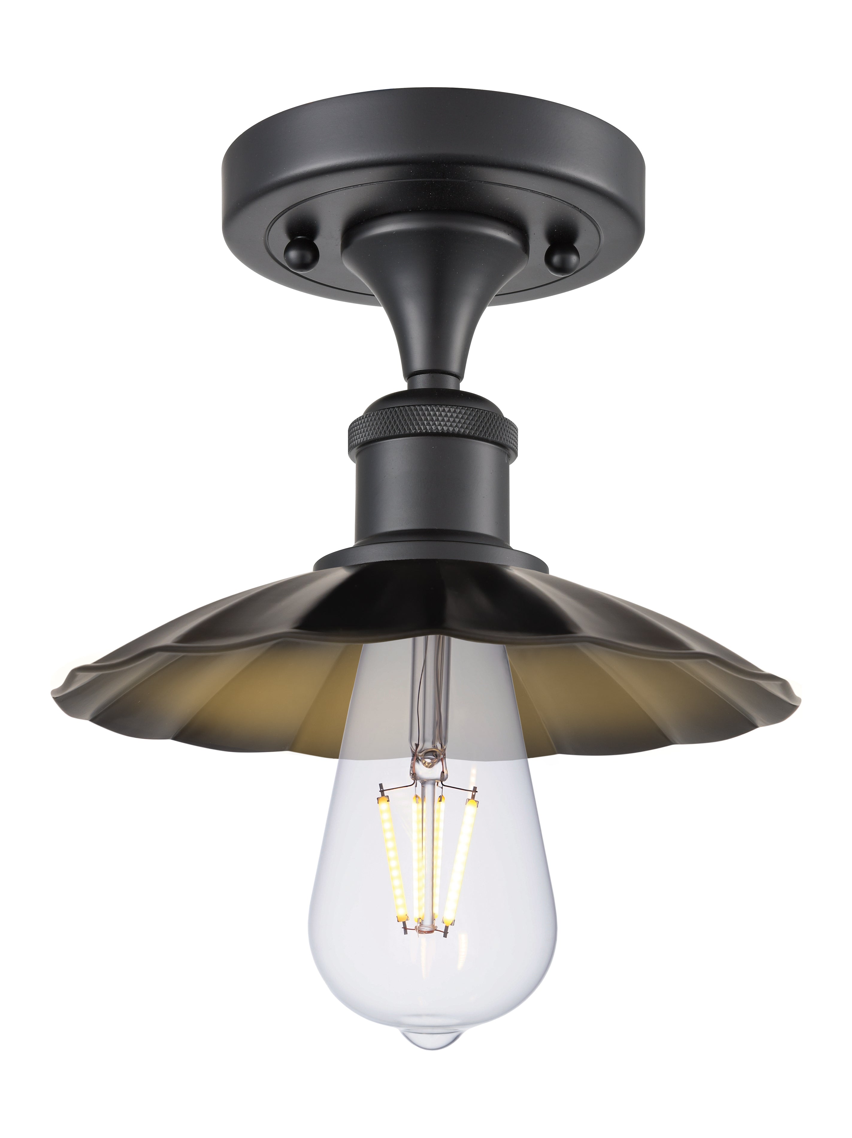 Edison Semi-Flush Mount Brushed Satin Nickel