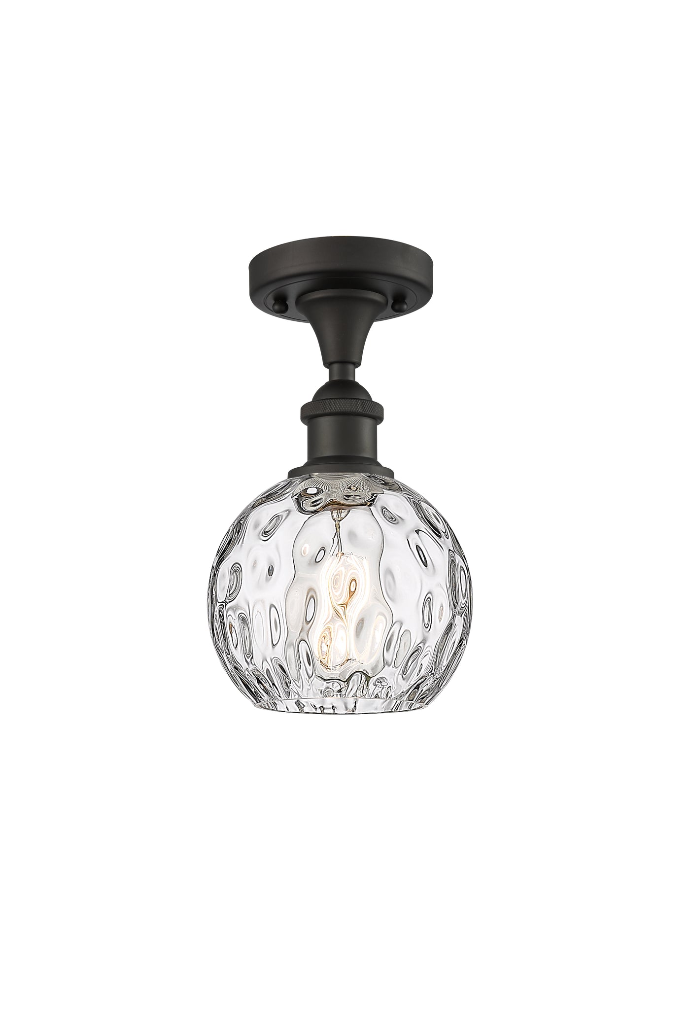 Edison Semi-Flush Mount Water Glass Nickel