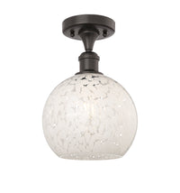 Edison Semi-Flush Mount White Mouchette Shade