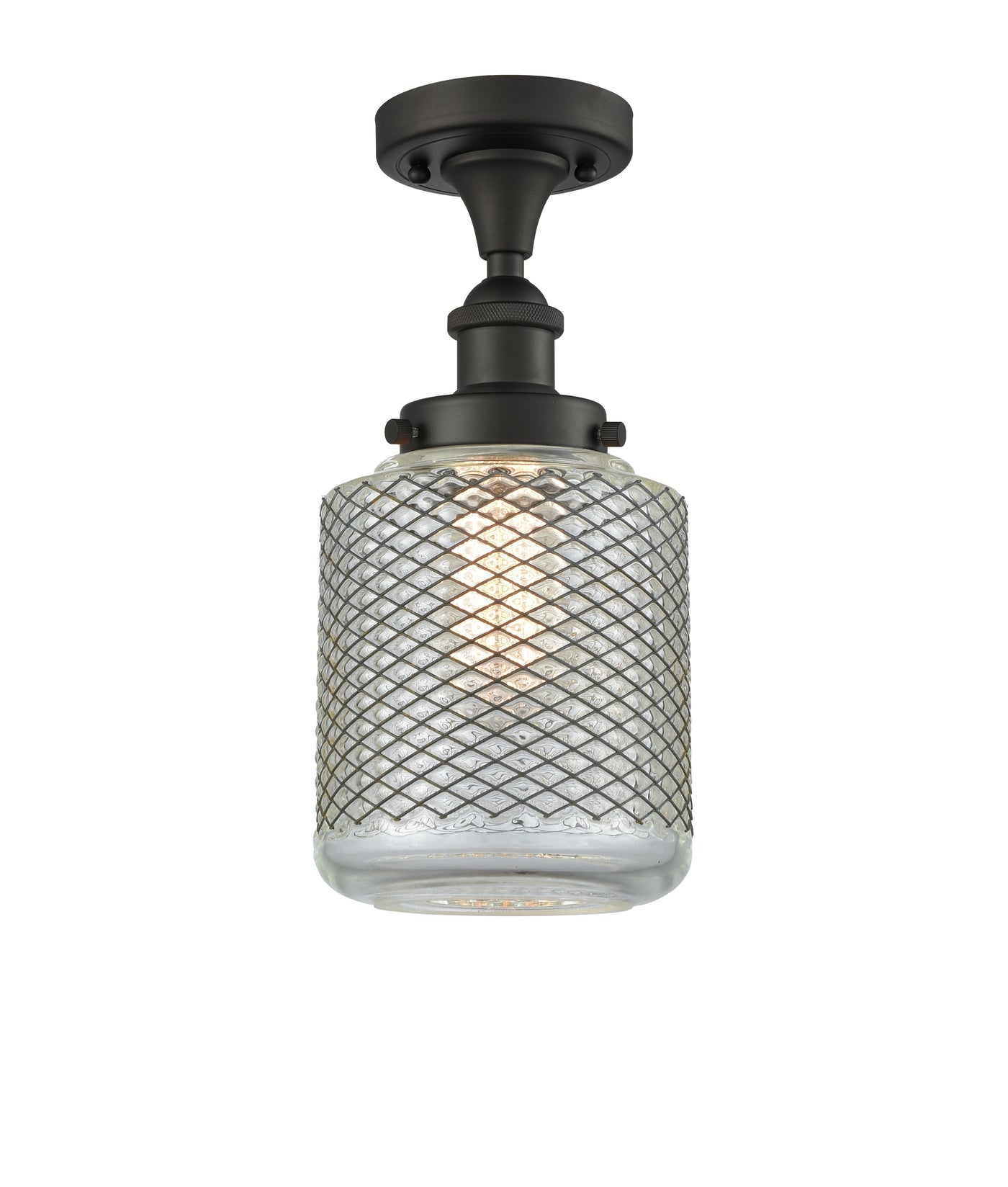 Edison Semi-Flush Mount Brushed Satin Nickel