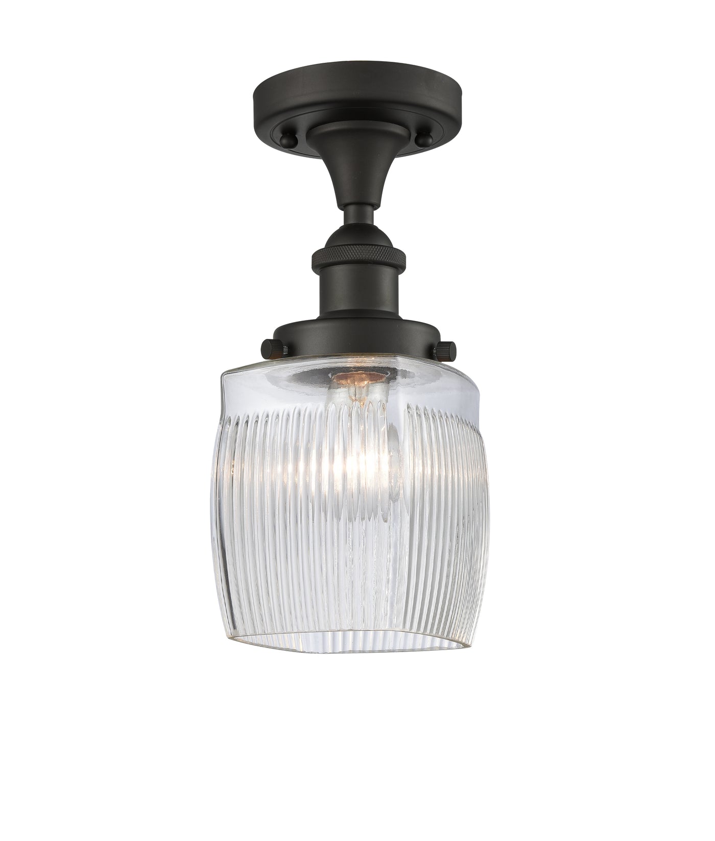 Edison Semi-Flush Mount Brushed Satin Nickel