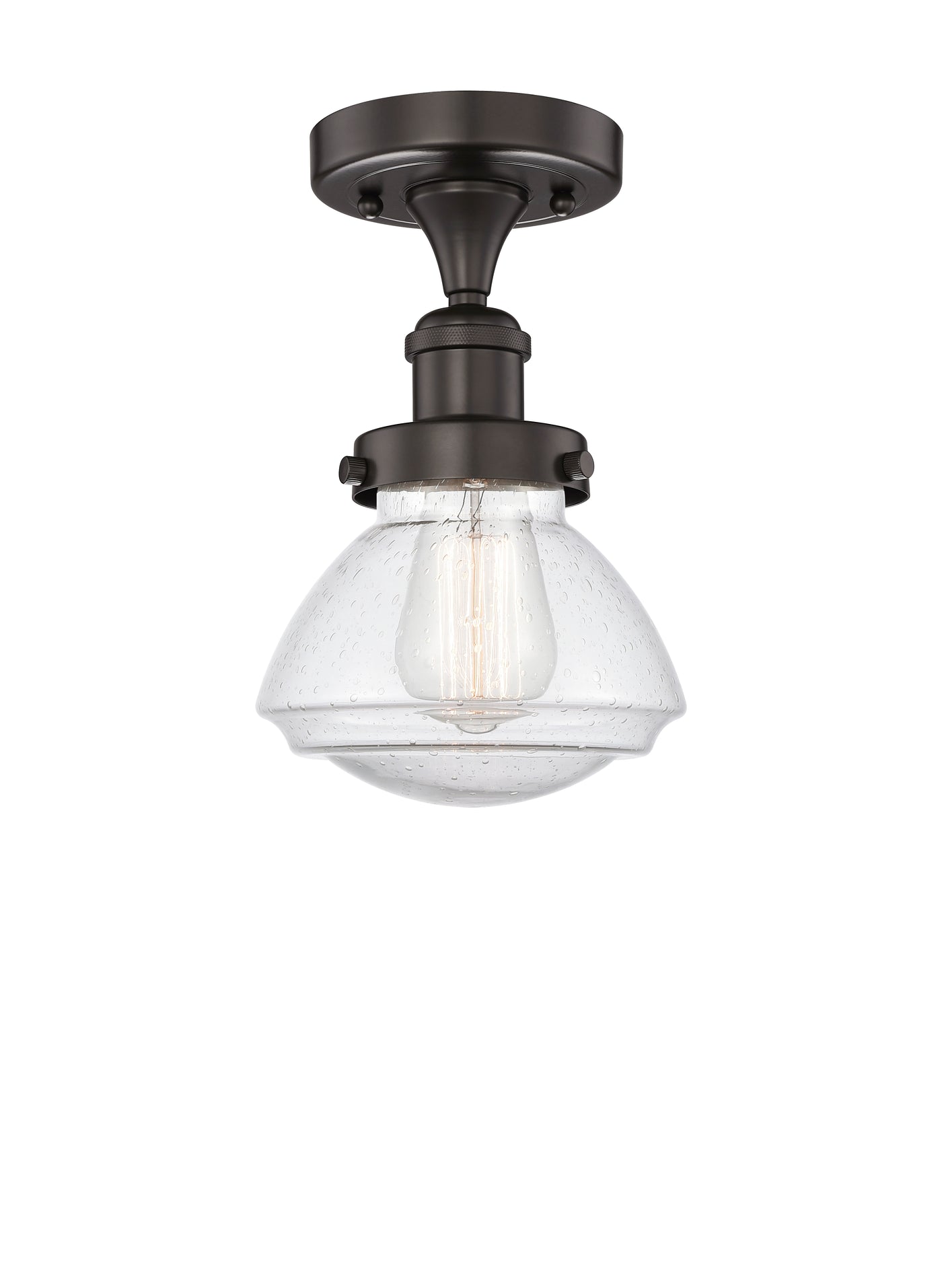 Edison Semi-Flush Mount Brushed Satin Nickel