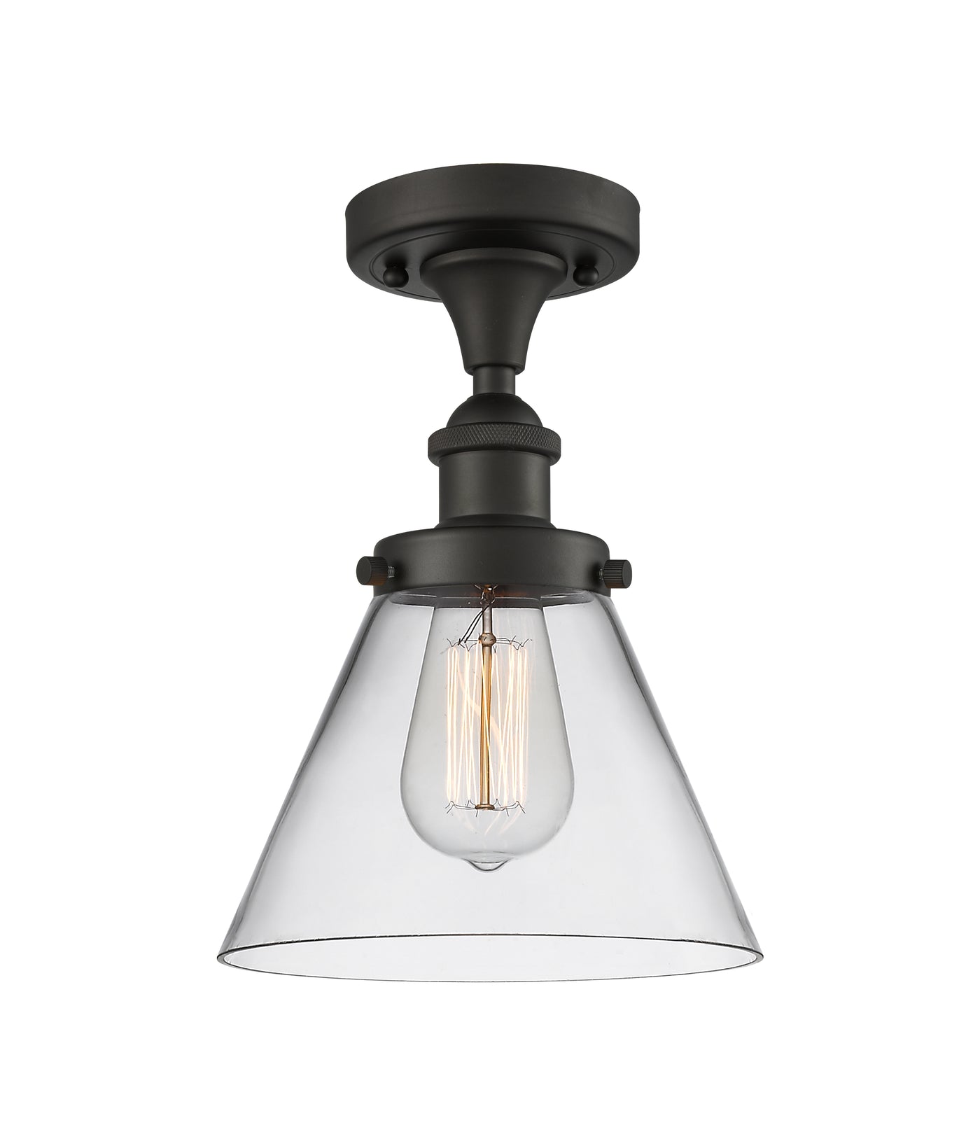 Edison Semi-Flush Mount 5.25 Brushed Nickel