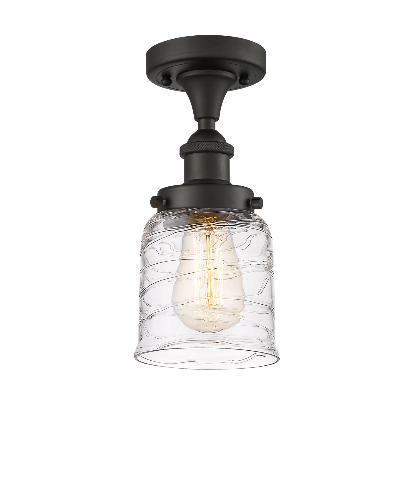 Edison Semi-Flush Mount Brushed Satin Nickel