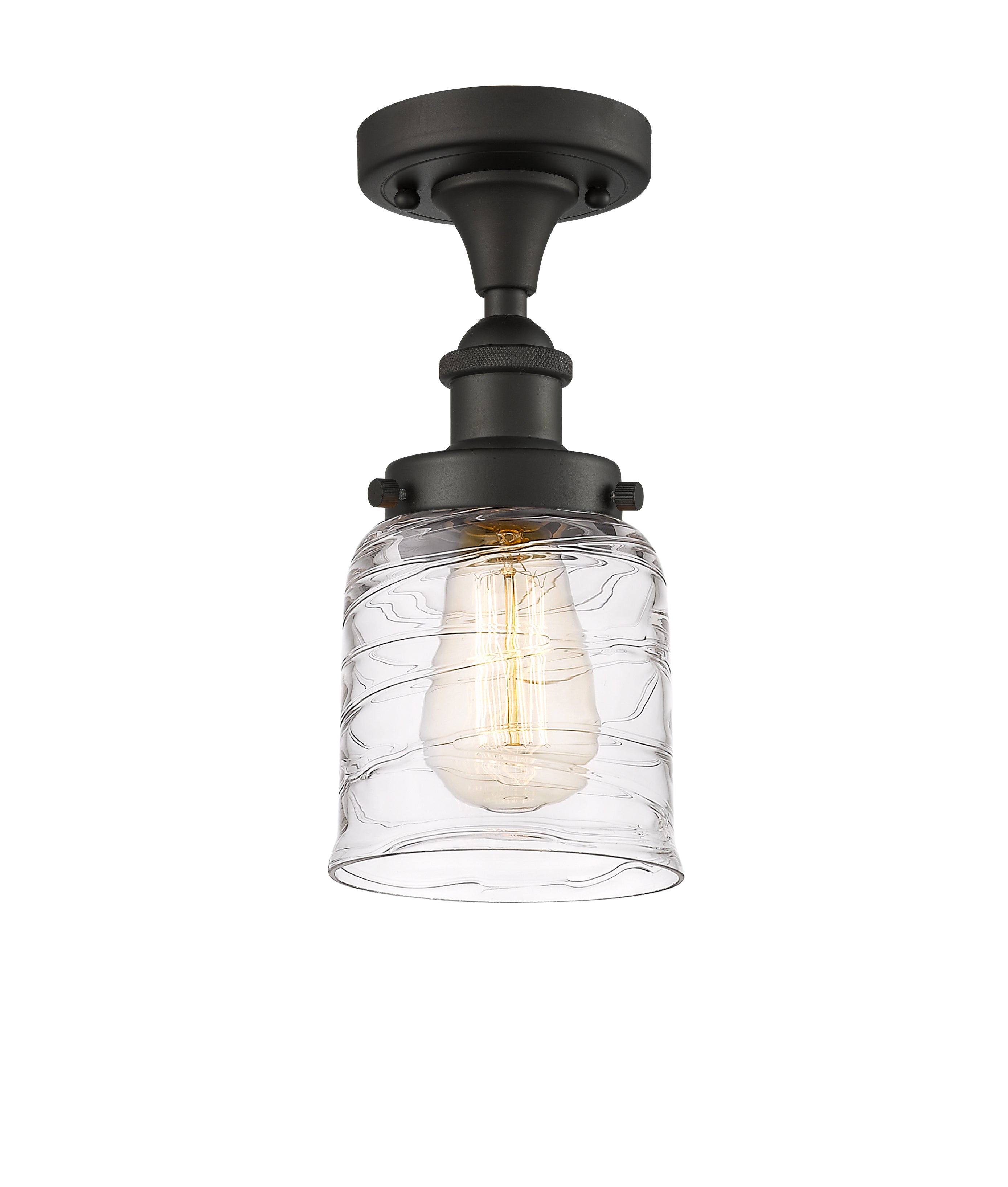 Edison Semi-Flush Mount Brushed Satin Nickel