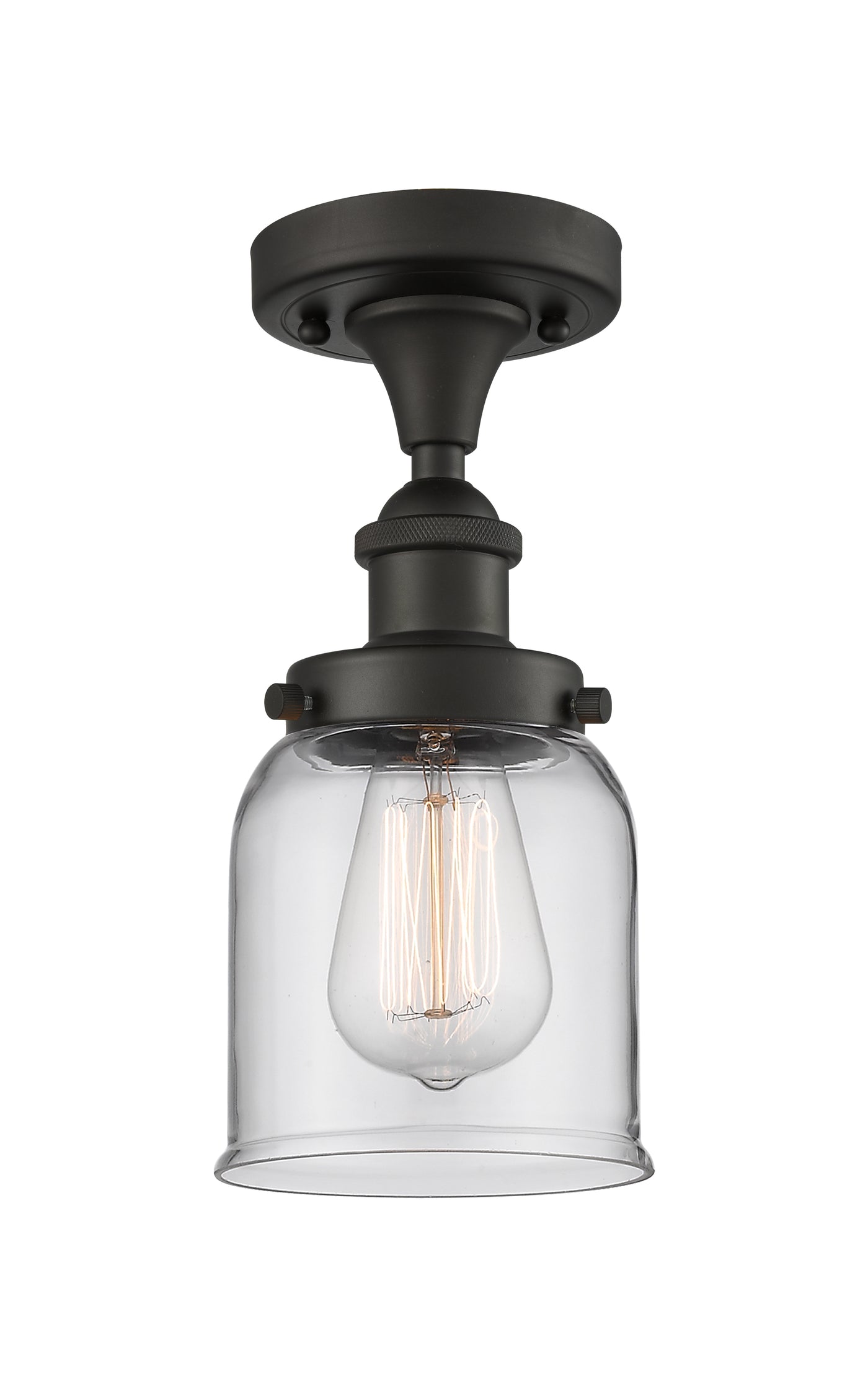 Edison Semi-Flush Mount Cast Brass Finish