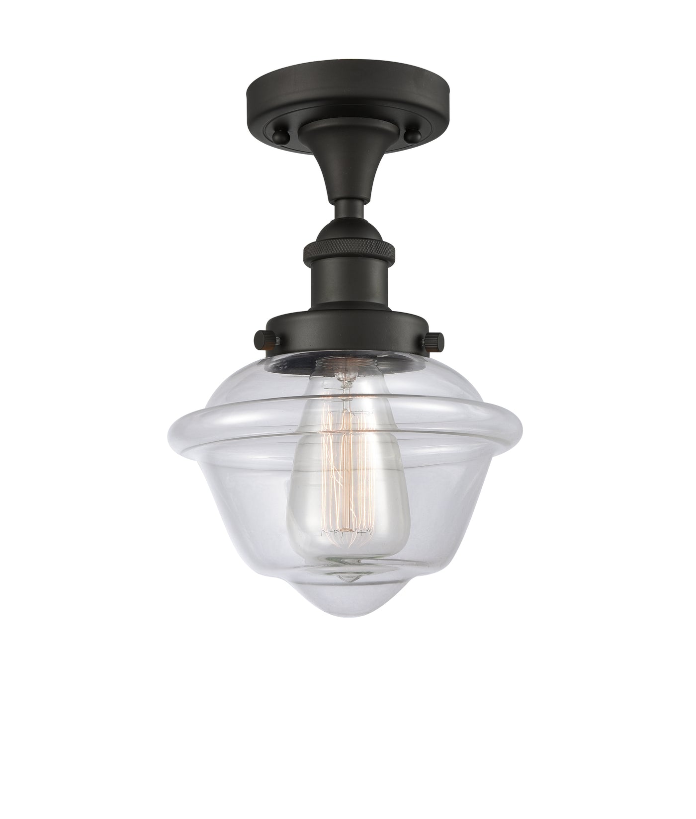 Edison Semi-Flush Mount Brushed Satin Nickel