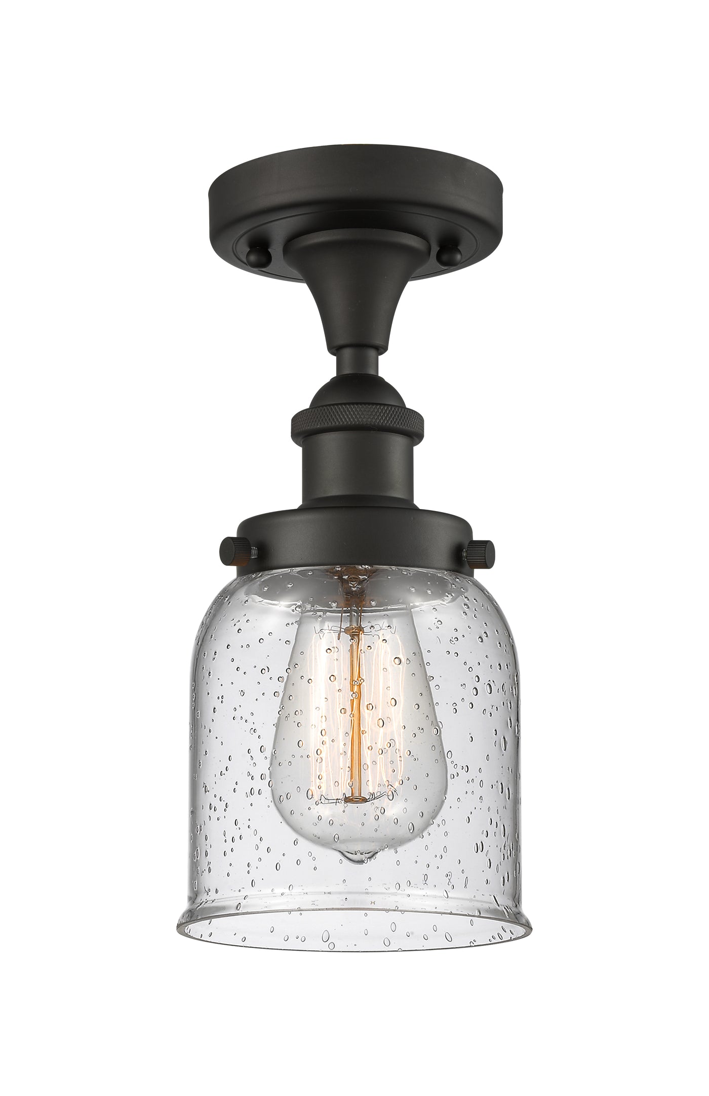 Edison Semi-Flush Mount Cast Brass Finish