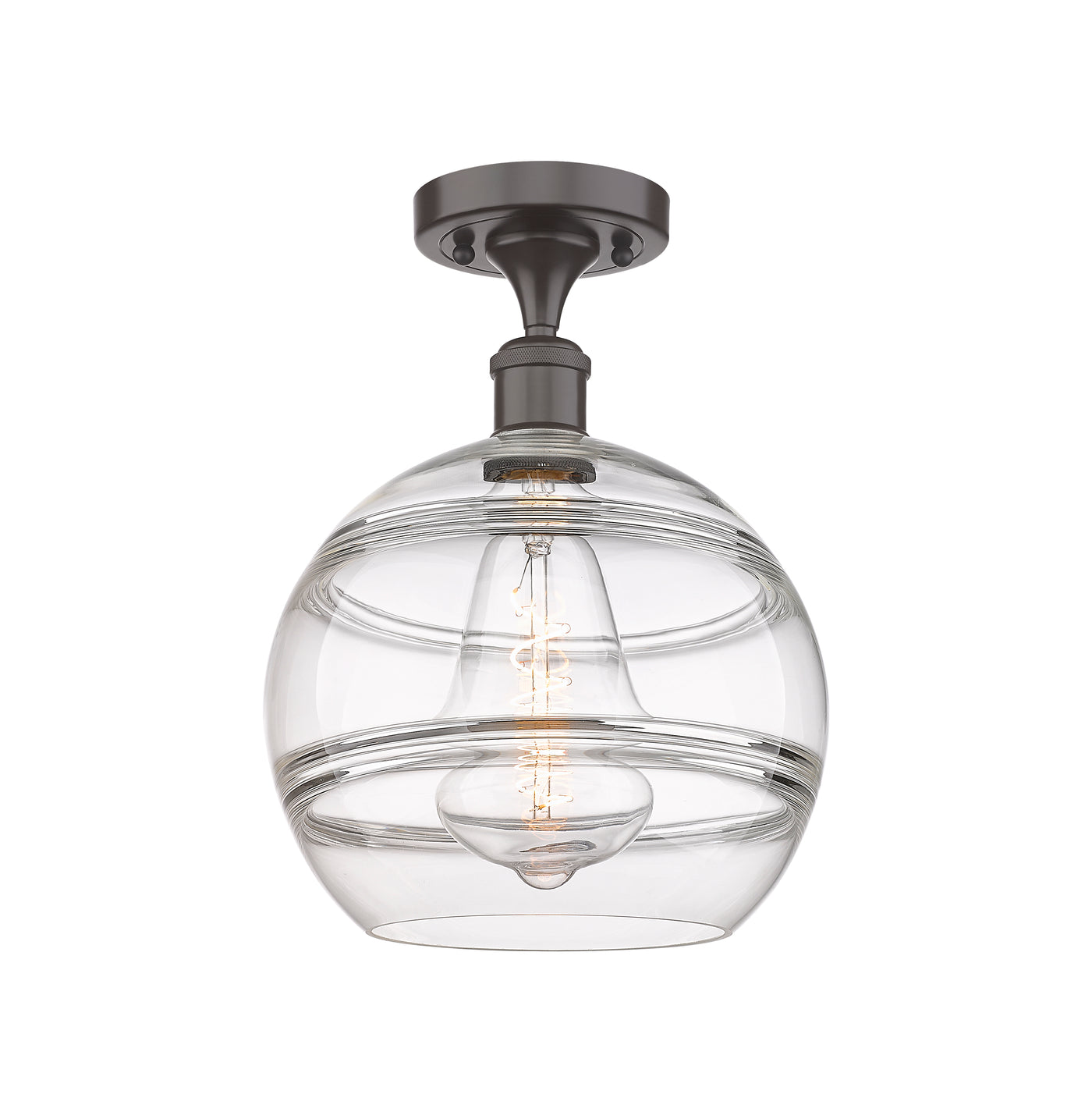 Edison Semi-Flush Mount Brushed Satin Nickel