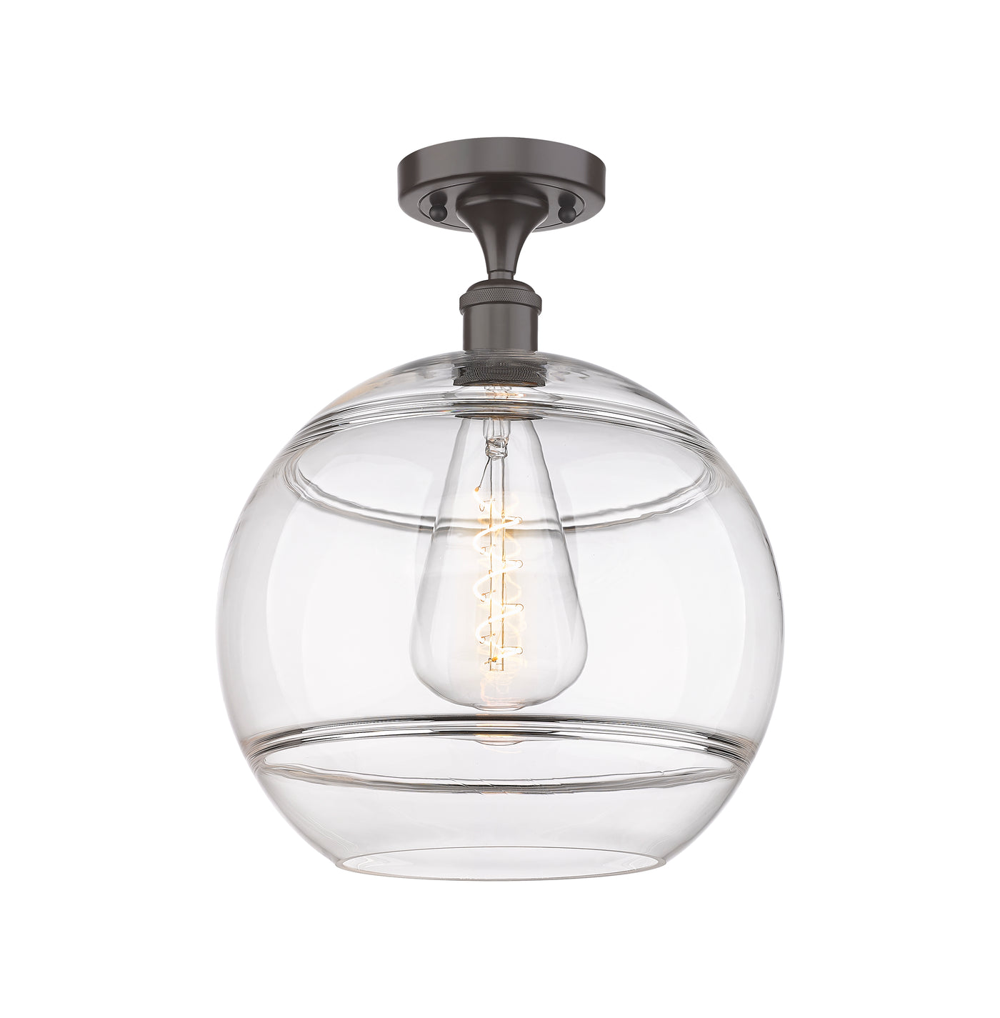 Edison Semi-Flush Mount Brushed Satin Nickel