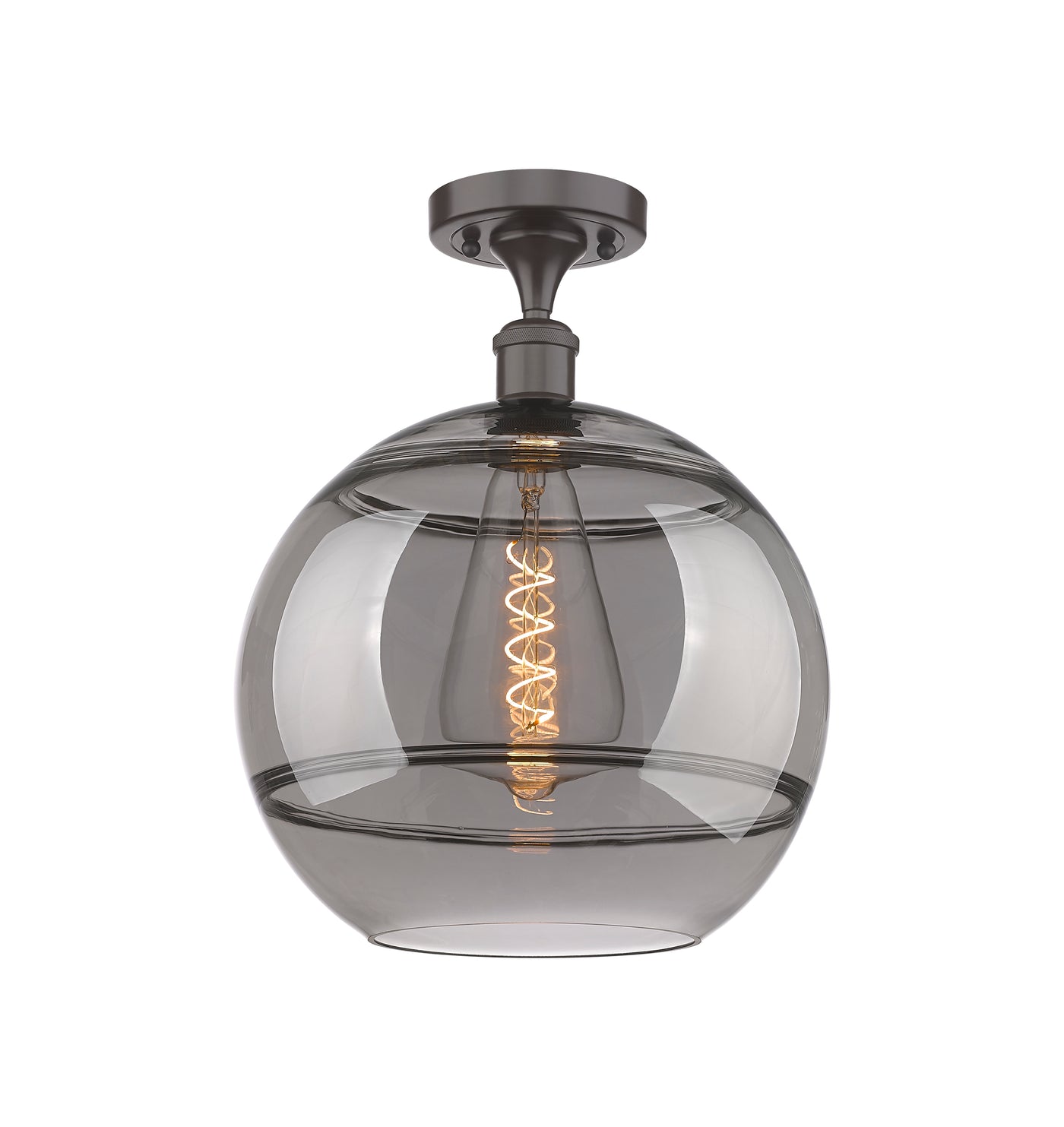 Edison Semi-Flush Mount Brushed Satin Nickel