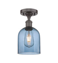 Edison Semi-Flush Mount Brushed Satin Nickel