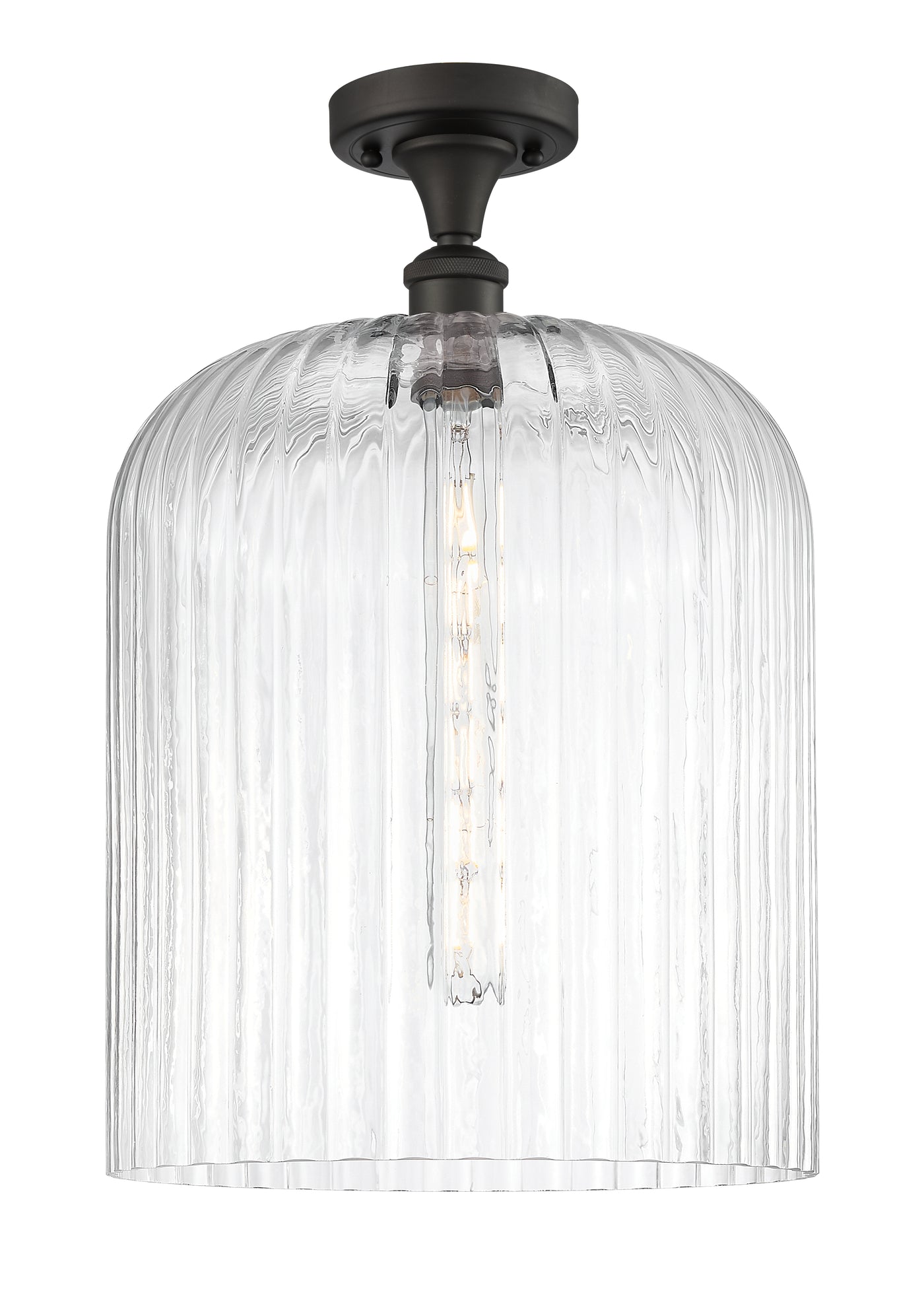 Edison Semi-Flush Mount Brushed Satin Nickel