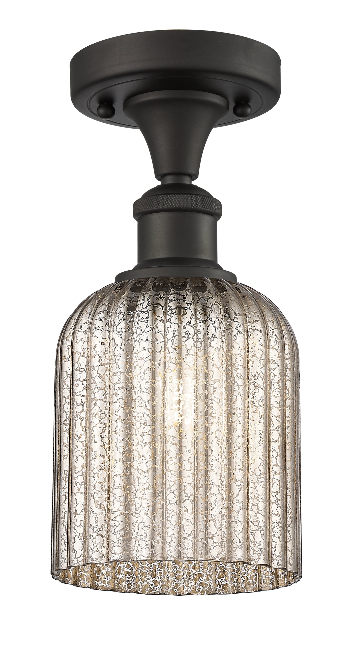 Edison Semi-Flush Mount Brushed Satin Nickel