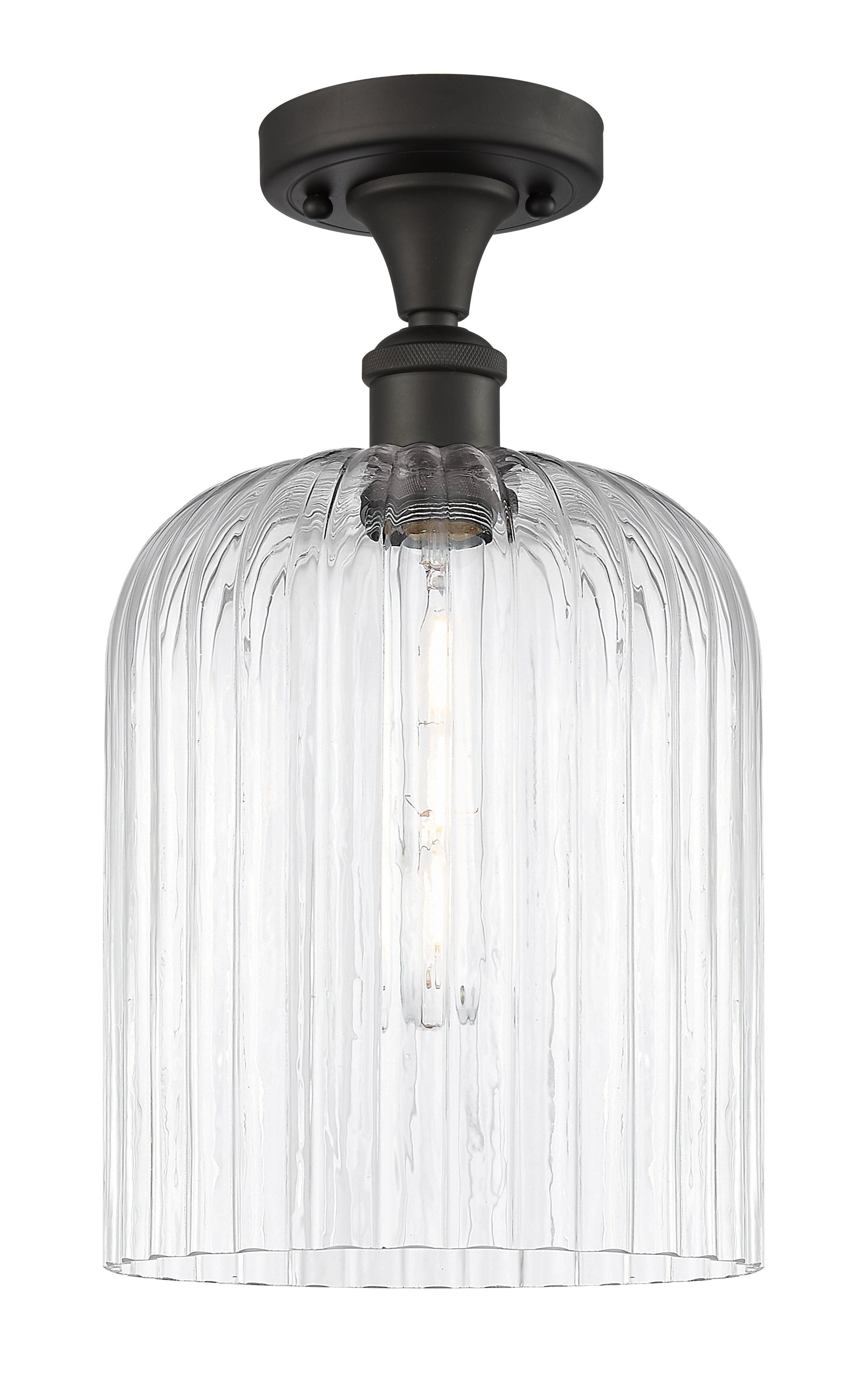 Edison Semi-Flush Mount Brushed Satin Nickel