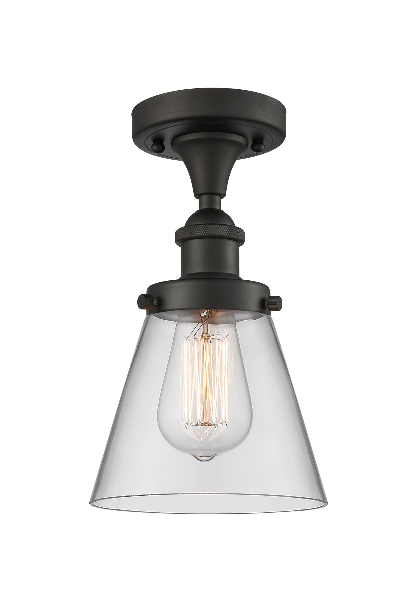 Edison Semi-Flush Mount Brushed Satin Nickel