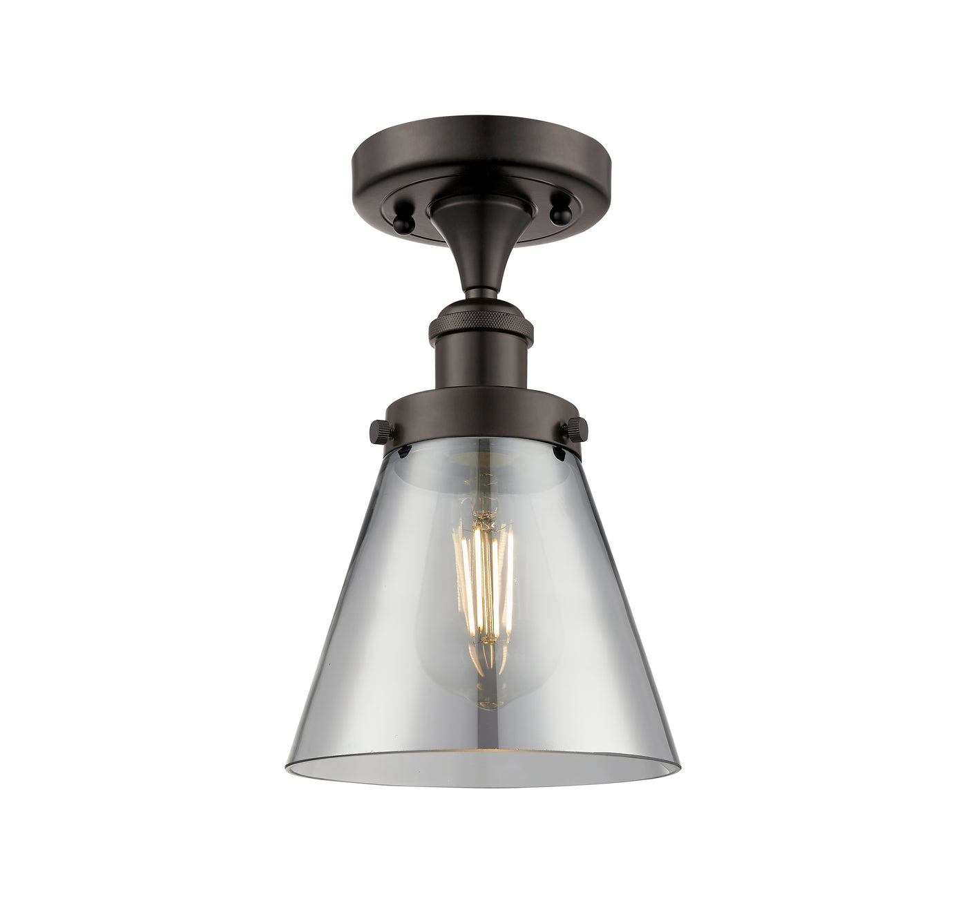 Edison Semi-Flush Mount Brushed Satin Nickel