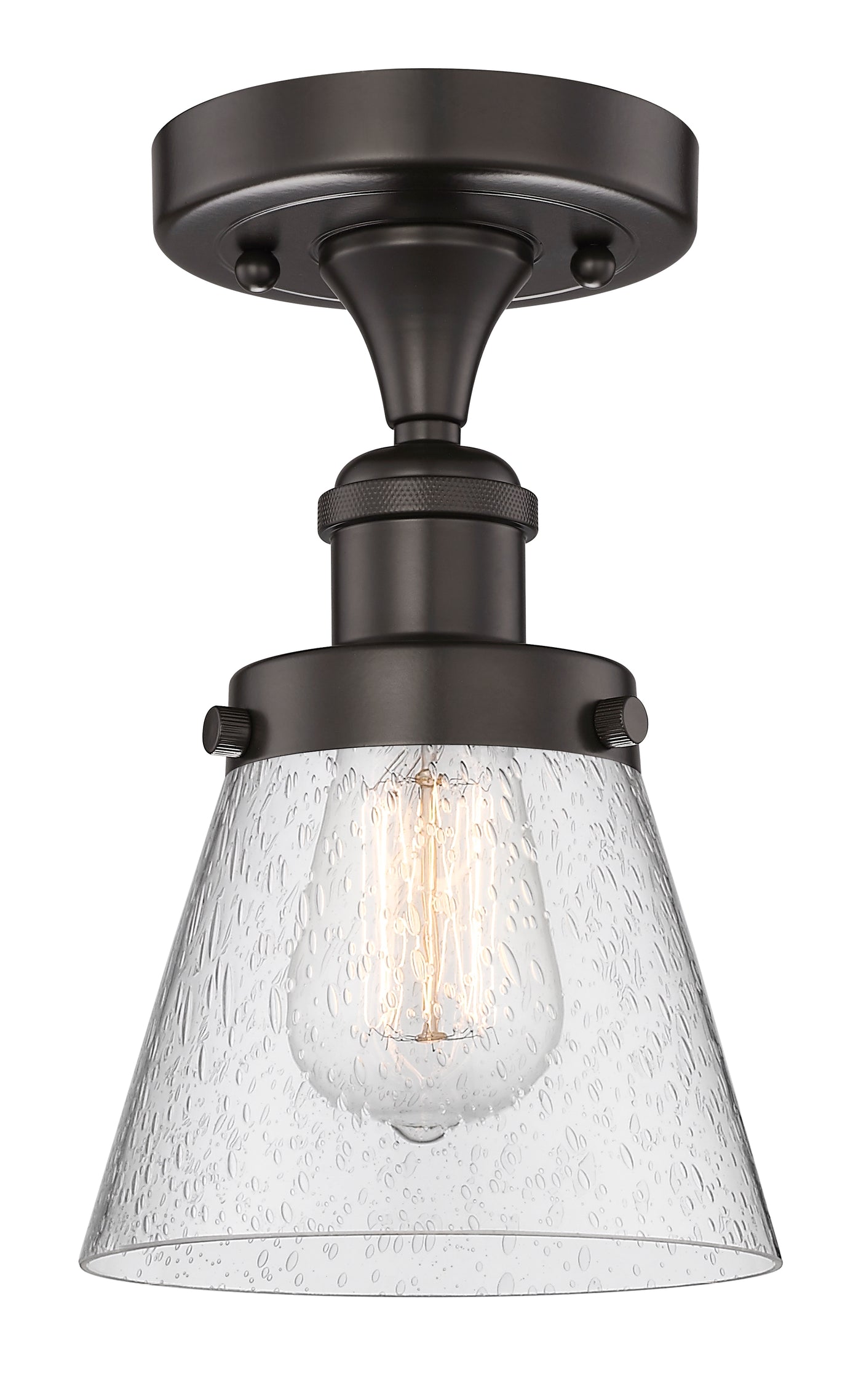 Edison Semi-Flush Mount Brushed Satin Nickel