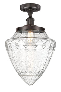 Edison Semi-Flush Mount Brushed Satin Nickel