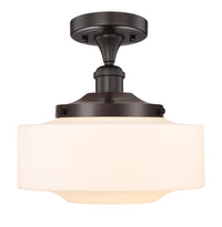 Edison Semi-Flush Mount Brushed Satin Nickel