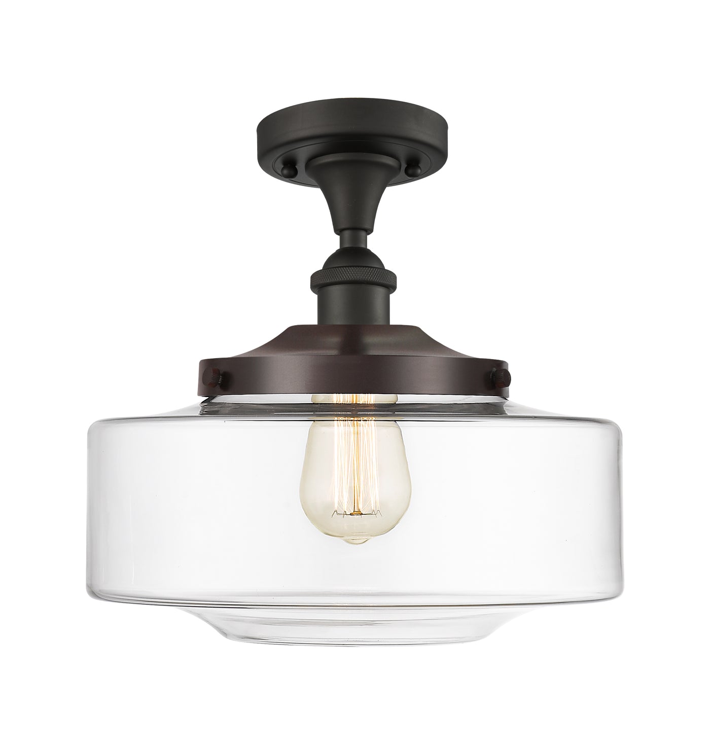 Edison Semi-Flush Mount Brushed Satin Nickel
