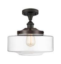 Edison Semi-Flush Mount Brushed Satin Nickel